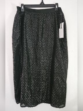 1. State Women Skirt Size 12 Pencil Black Mid Length Back Zip